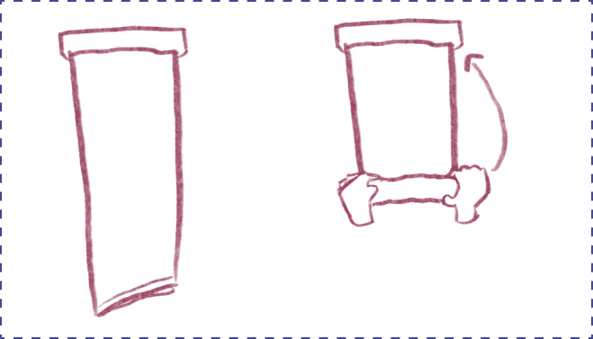 Illustration of a folded t-shirt being rolled up